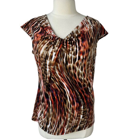 Worthington Sleeveless Blouse Shirt Womans Large Brown Workwear Office - Picture 1 of 8